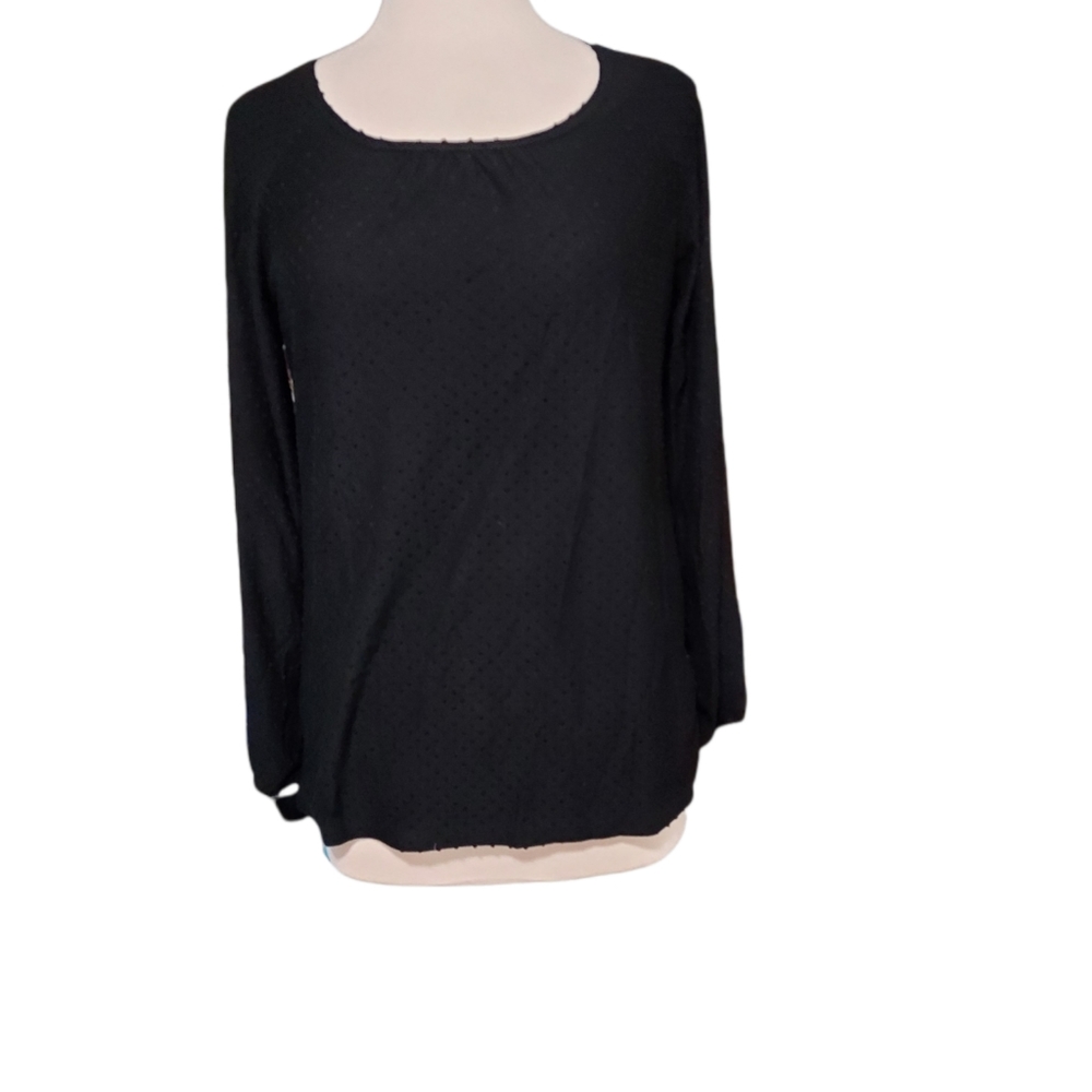 Rose & Olive S Long Sleeve Shirt Blouse Top black